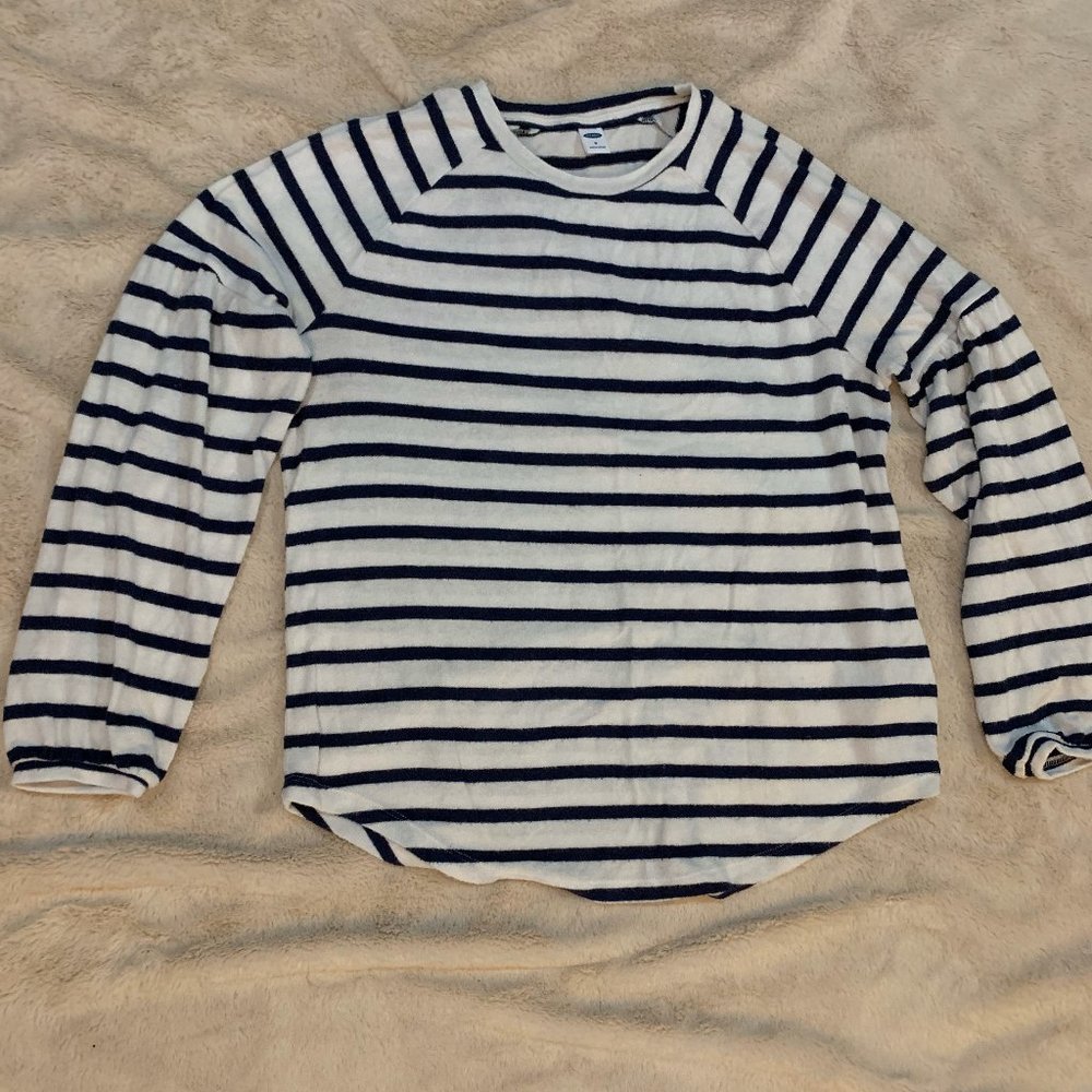 Navy and White Striped Sweater